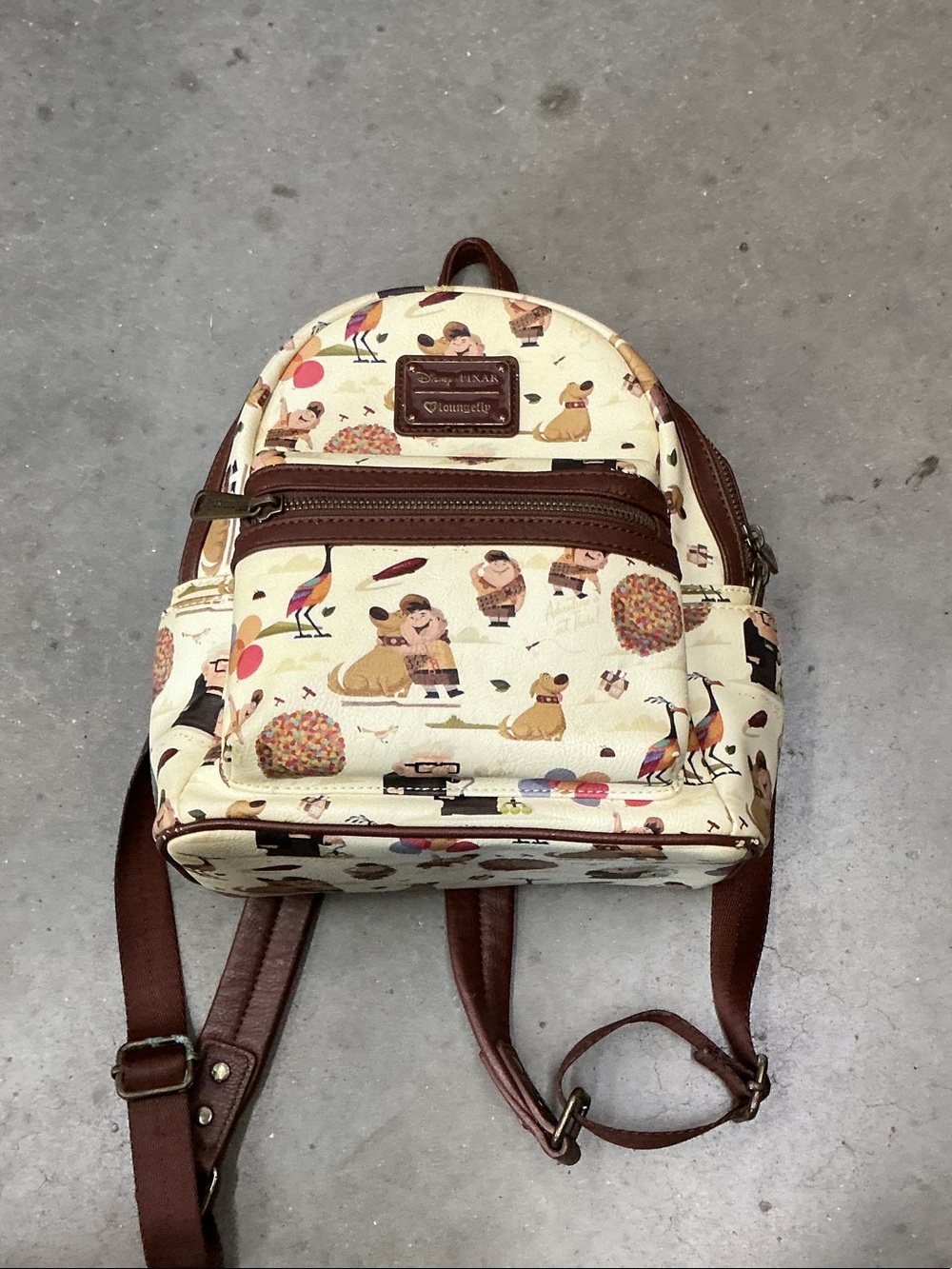 Loungefly Cream & Brown Disney Up Character Mini Backpack